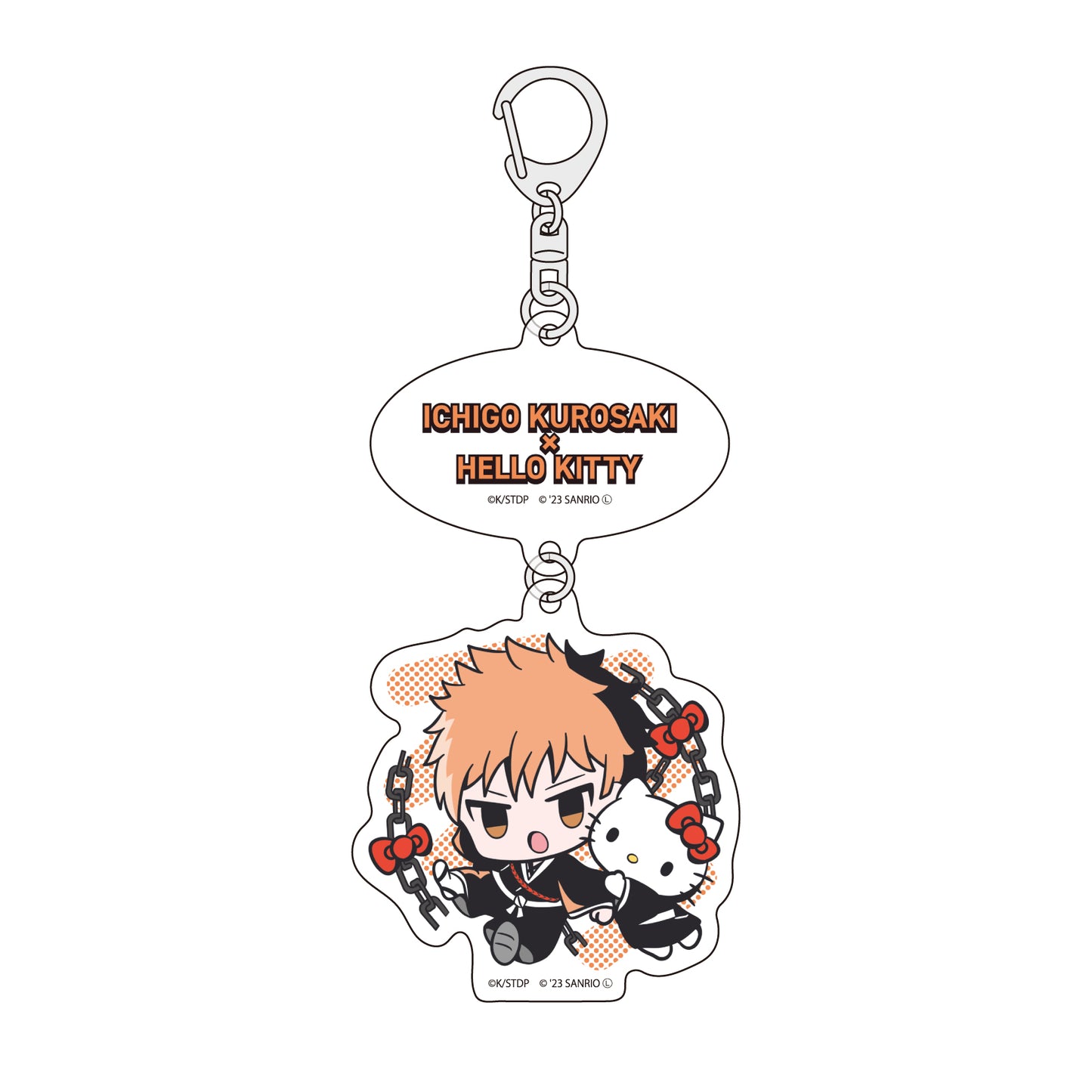 BLEACH X SANRIO KUROSAKI ICHIGO X HELLO KITTY LINKED ACRYLIC KEYCHAIN