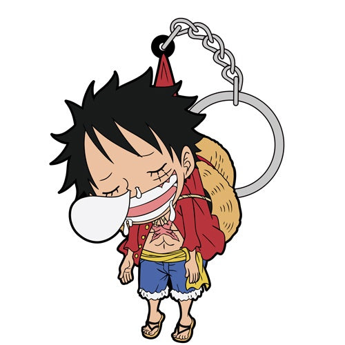 ONE PIECE TSUMAMARE SLEEPING MONKEY D. LUFFY RUBBER KEYCHAIN