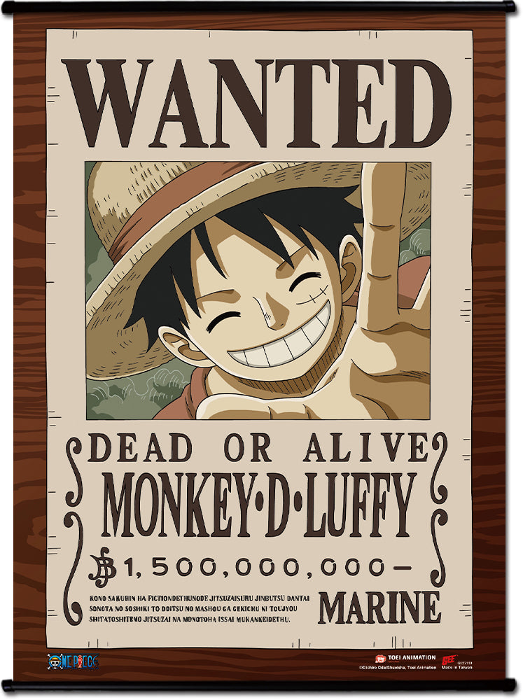 ONE PIECE LUFFY WANTED POSTER WALL SCROLL