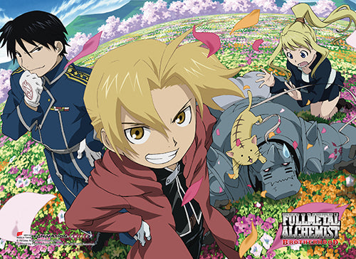 FULLMETAL ALCHEMIST: BROTHERHOOD - GROUP (EDWARD/ALPHONSE/WINRY/MUSTANG) HIGH-END WALL SCROLL