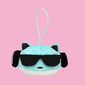 BLUE HAM HAM SUNGLASSES MINI HANGING PLUSH