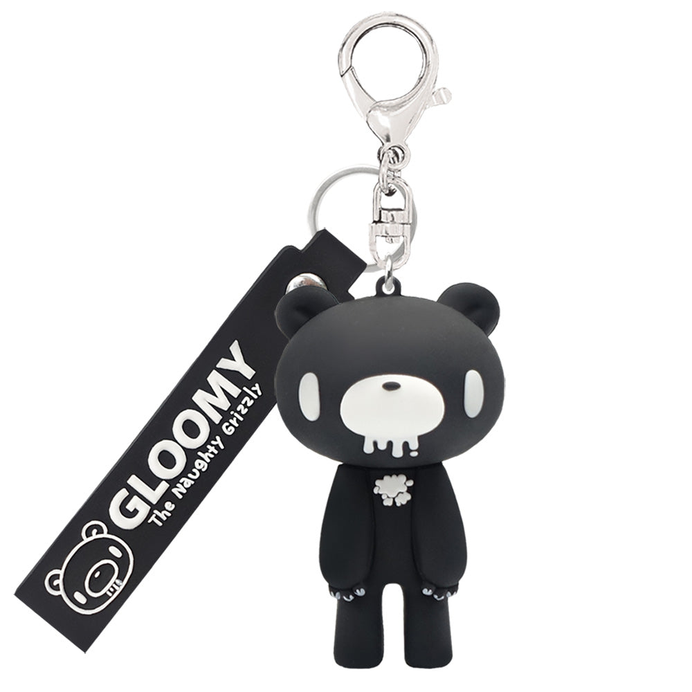 GLOOMY: THE NAUGHTY GRIZZLY - MONO BLACK KEY RING KEYCHAIN WITH FIGURE