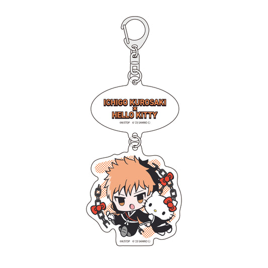 BLEACH X SANRIO KUROSAKI ICHIGO X HELLO KITTY LINKED ACRYLIC KEYCHAIN