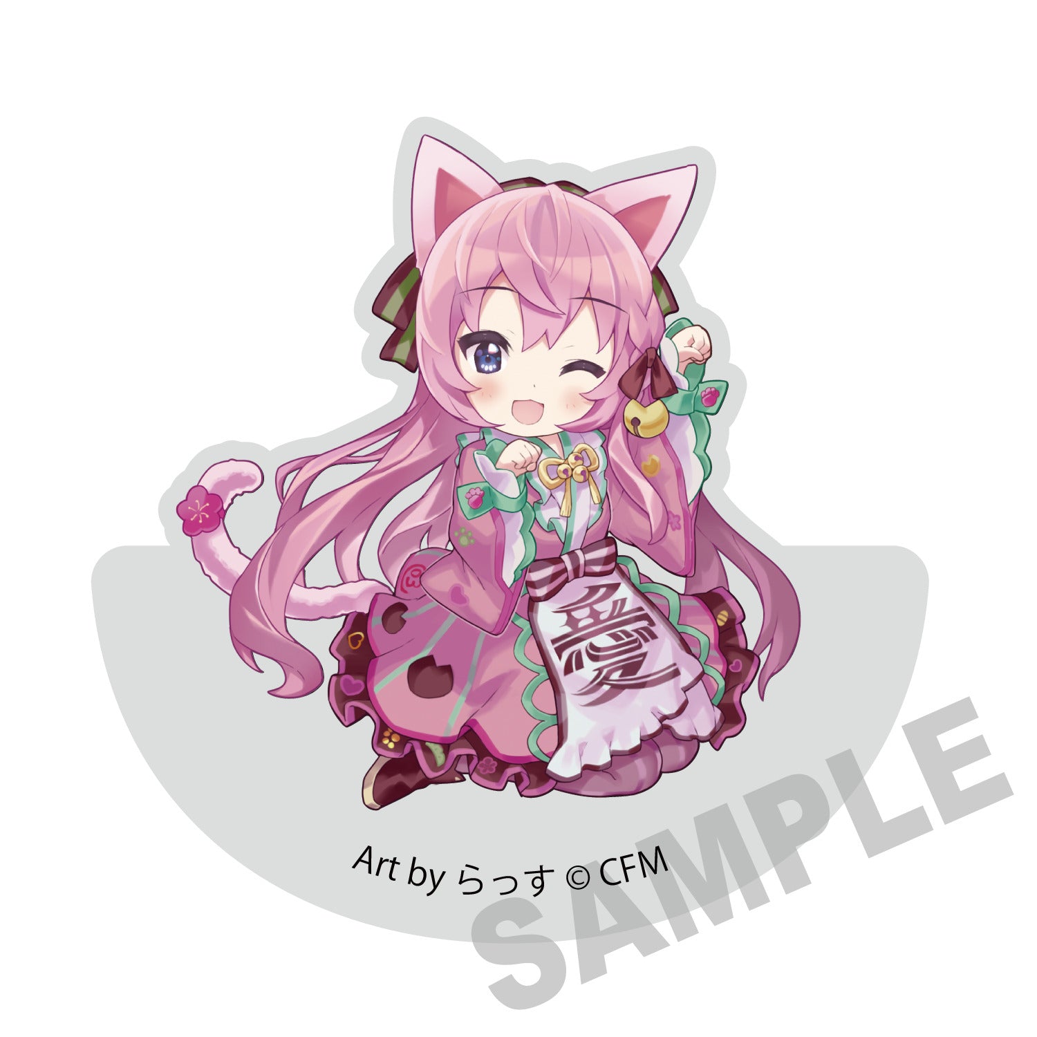 HATSUNE MIKU X MANEKI-NEKO YURAYURA MEGURINE LUKA ART BY RASSU ACRYLIC BLOCK