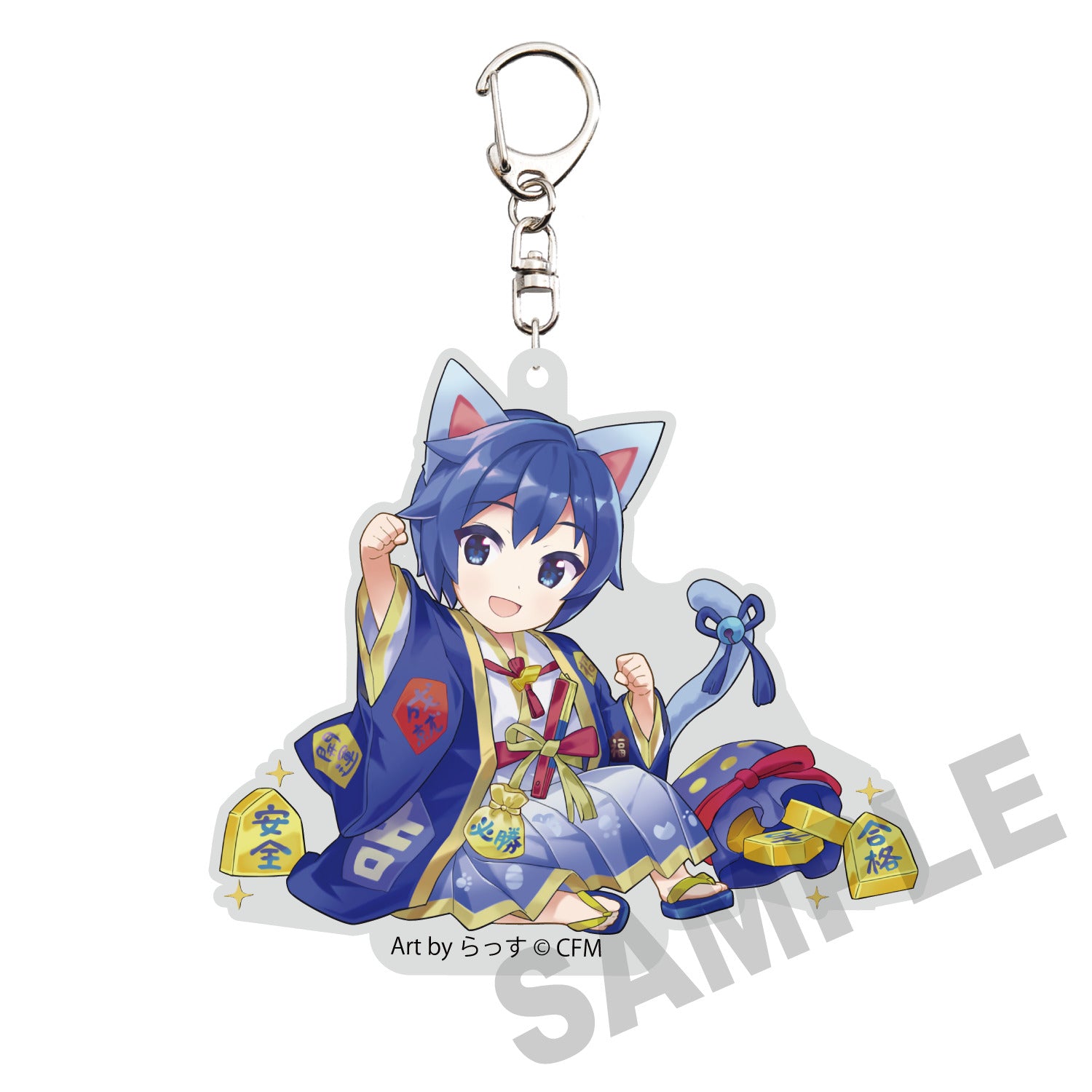 HATSUNE MIKU X MANEKI-NEKO DIE-CUT KAITO ART BY RASSU ACRYLIC KEYCHAIN
