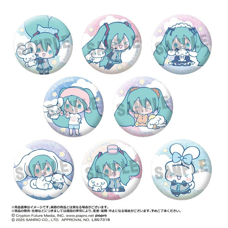 HATSUNE MIKU X CINNAMOROLL - GLITTER CAN BADGES TRADING BLIND BOX