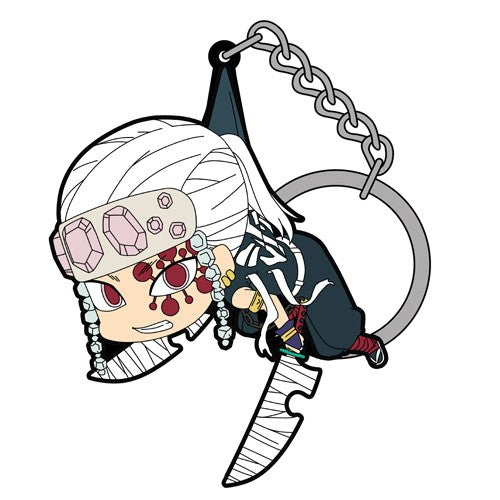 DEMON SLAYER UZUI TSUMAMARE RUBBER COSPA KEYCHAIN