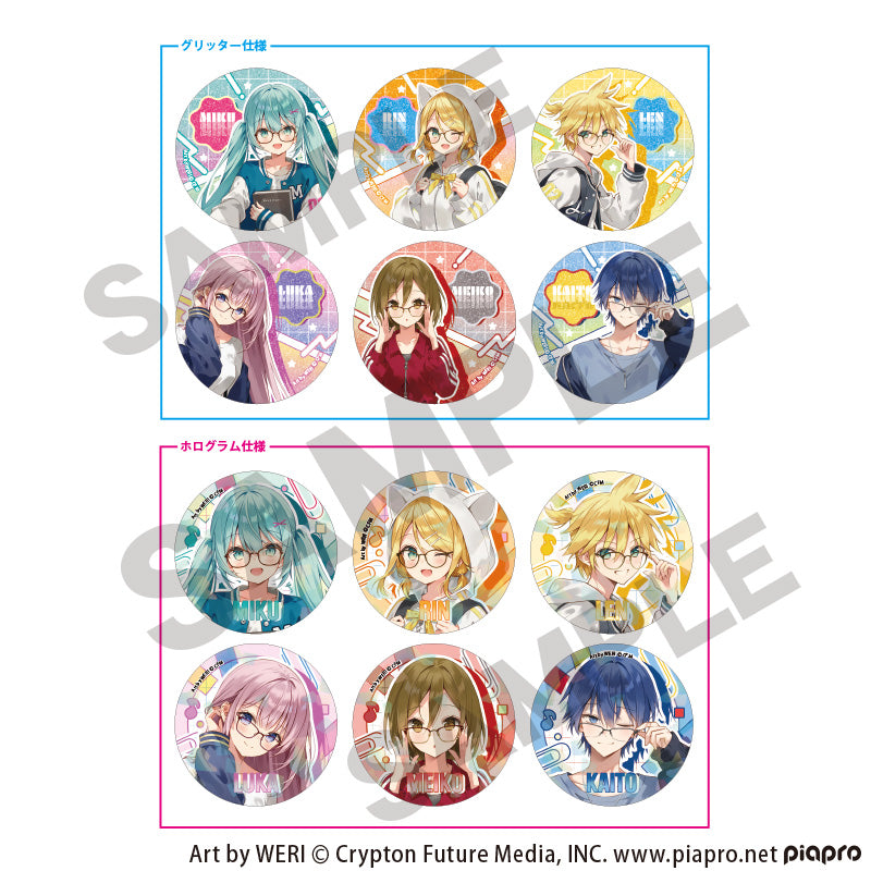 HATSUNE MIKU VOCALOID - KIRA HOLO MIX GLASSES STYLE BLIND BOX TRADING CAN BADGE