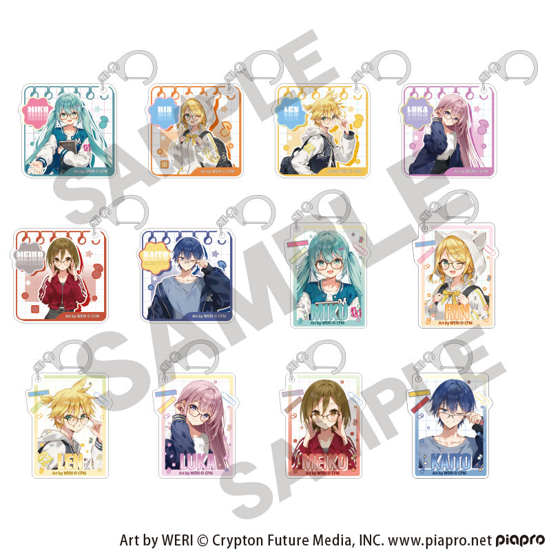 HATSUNE MIKU VOCALOID - GLASSES ACRYLIC KEYCHAIN BLIND BOX TRADING