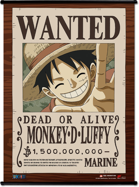 ONE PIECE LUFFY WANTED POSTER WALL SCROLL