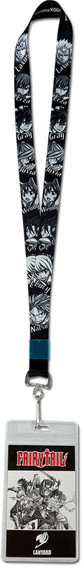 FAIRY TAIL (MANGA) - NATSU & MAIN CHARACTERS BLACK LANYARD