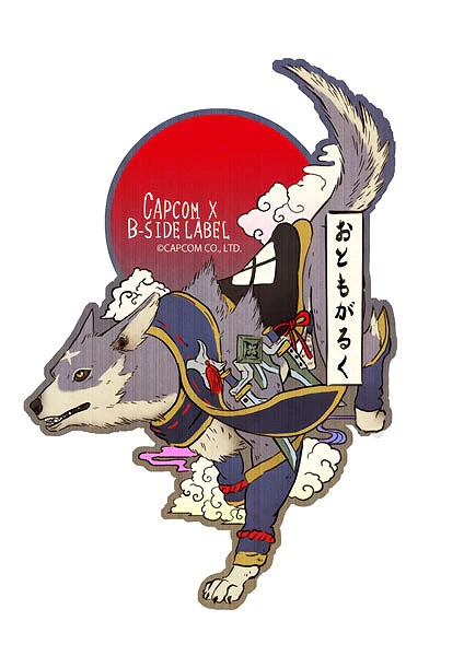 MONSTER HUNTER CAPCOM B SIDE STICKER - Palamute Ukiyoe