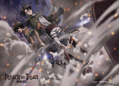 ATTACK ON TITAN - GROUP 2 (EREN, LEVI) WALL SCROLL