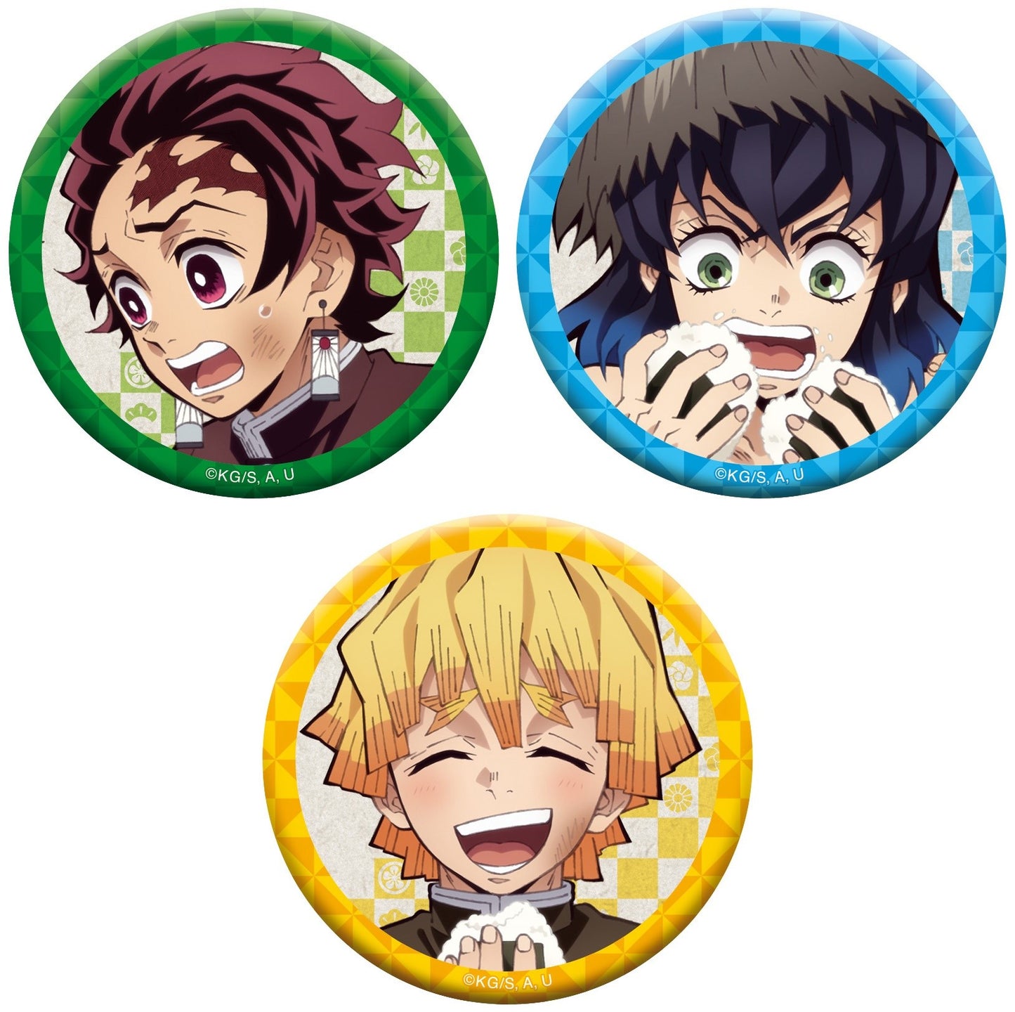 DEMON SLAYER TANJIRO / INOSUKE / ZENITSU CAN BADGE SET