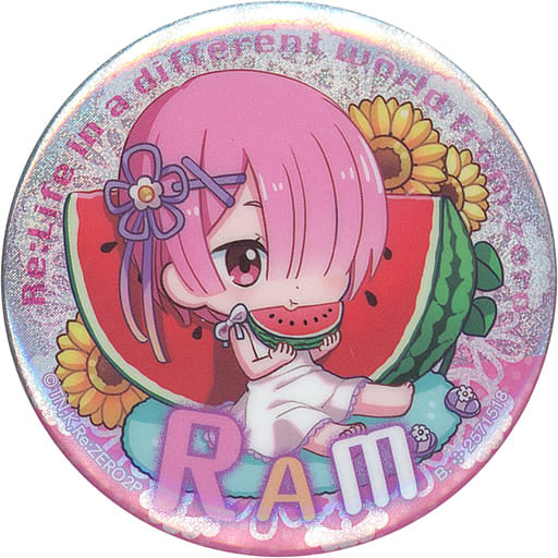RE:ZERO ASSORTED CAN BADGE - RAM WITH FLOWERS