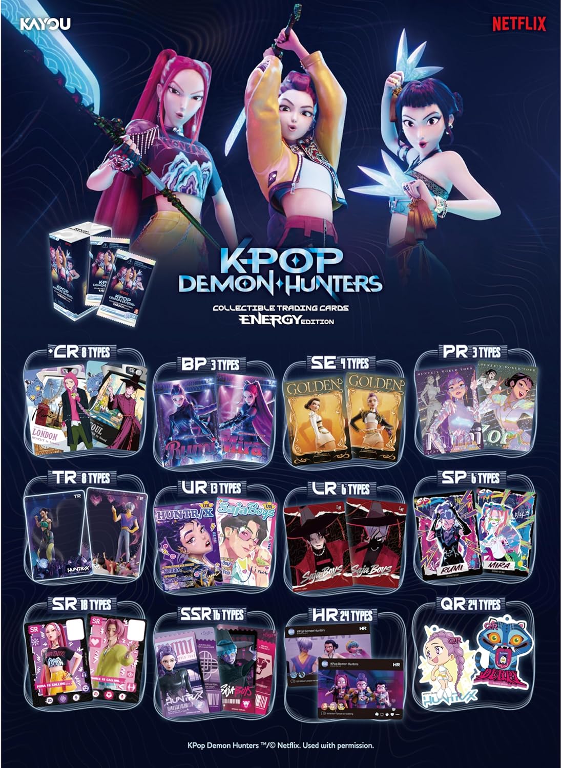 K-POP DEMON HUNTERS COLLECTIBLE TRADING CARDS "ENERGY EDITION" PACK