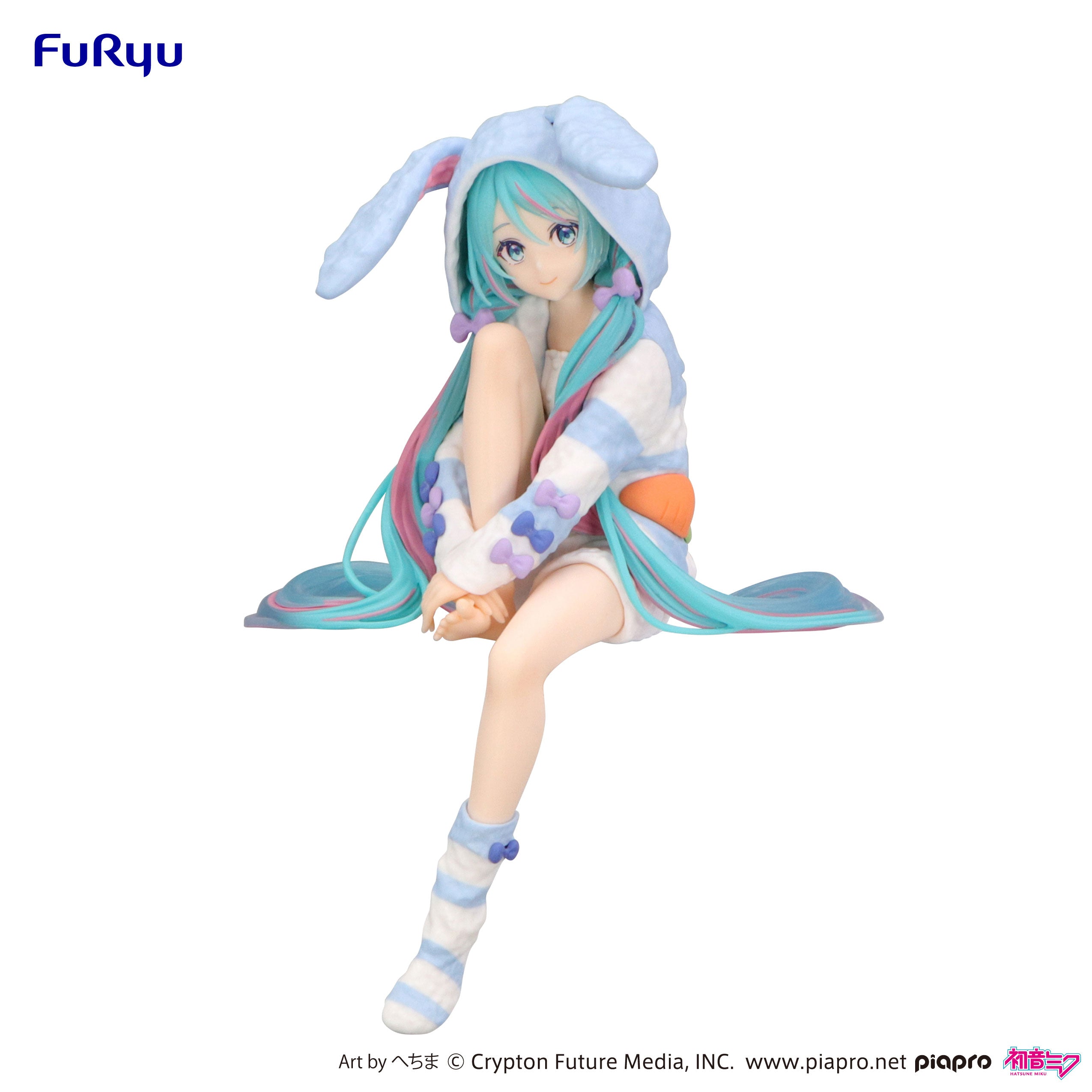 HATSUNE MIKU - RABBIT EAR HOOD PAJAMA (BLUE COLOR VER.) NOODLE STOPPER FIGURE
