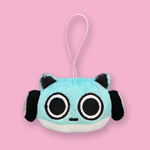 BLUE HAM HAM WIDE EYED MINI HANGING PLUSH