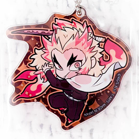 DEMON SLAYER MUGEN TRAIN ATTACKING KYOJURO RENGOKU DEFORMED ACRYLIC KEYCHAIN