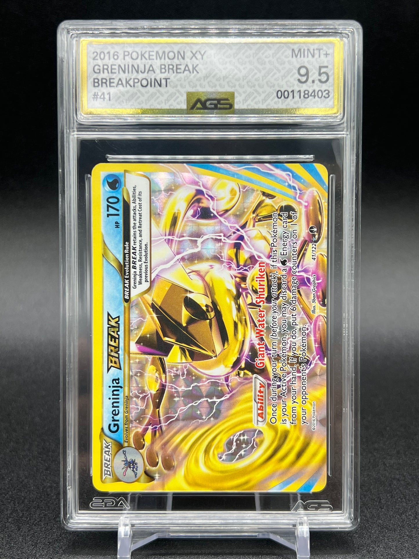 2016 POKEMON XY #41 GRENINJA BREAK MINT+ GRADE 9.5