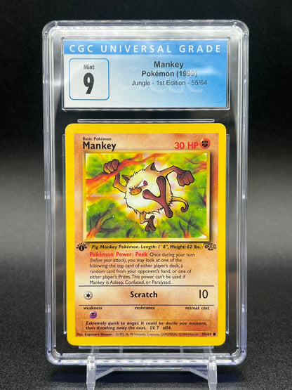 1999 POKEMON JUNGLE #55 MANKEY MINT GRADE 9