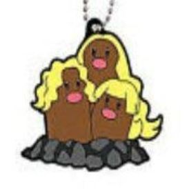 POKEMON ALOLAN VERSION DUGTRIO RUBBER KEYCHAIN