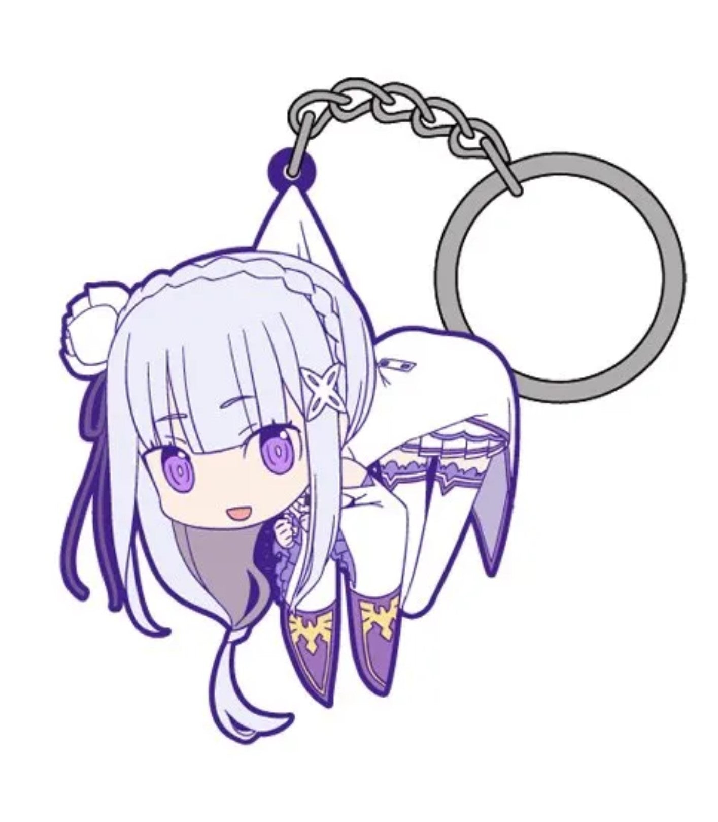 RE:ZERO TSUMAMARE EMILIA RUBBER KEYCHAIN