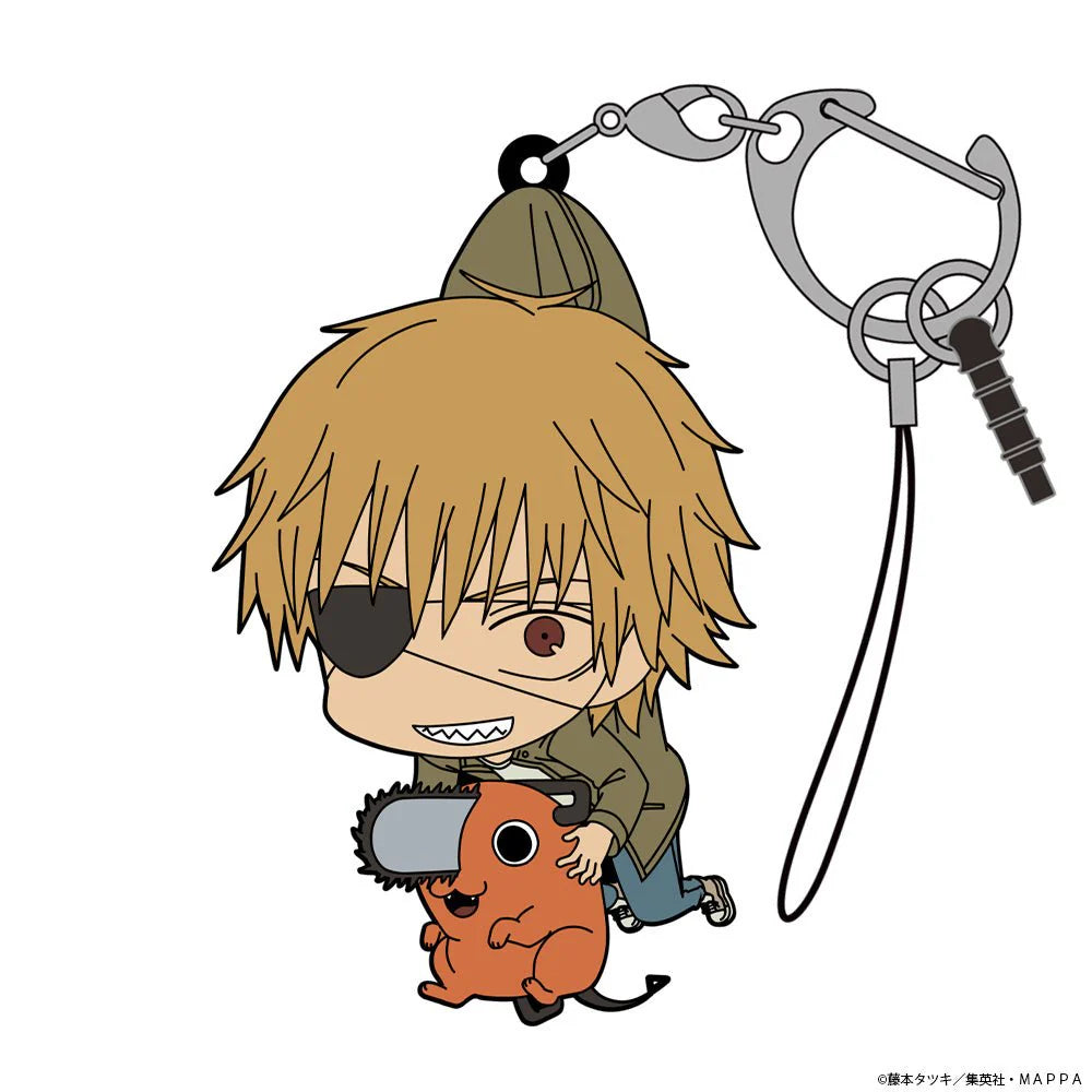 CHAINSAW MAN DENJI & POCHITA TSUMAMARE RUBBER COSPA KEYCHAIN