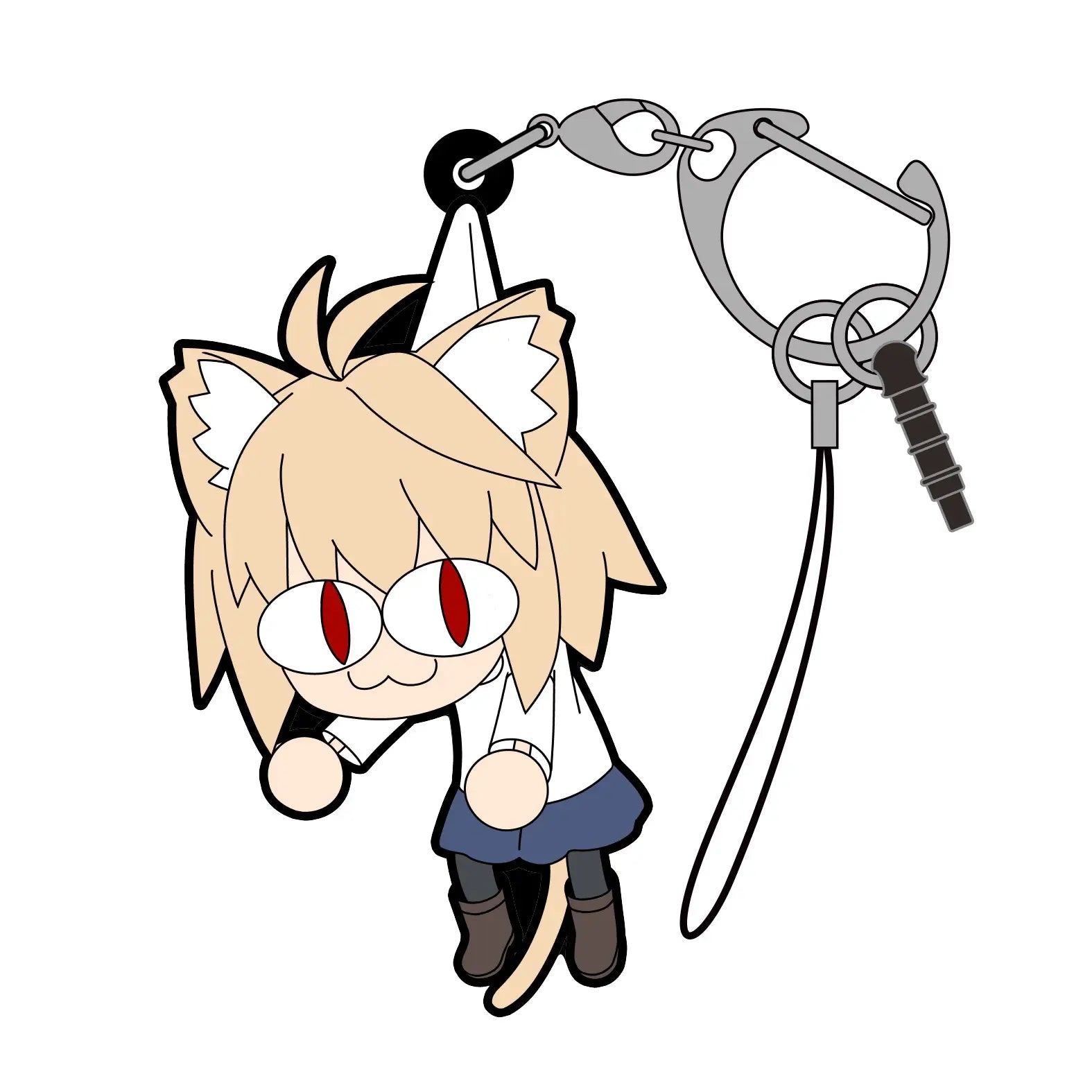 TSUKIHIME -A PIECE OF BLUE GLASS MOON- -NECO-ARC TSUMAMARE RUBBER KEYCHAIN