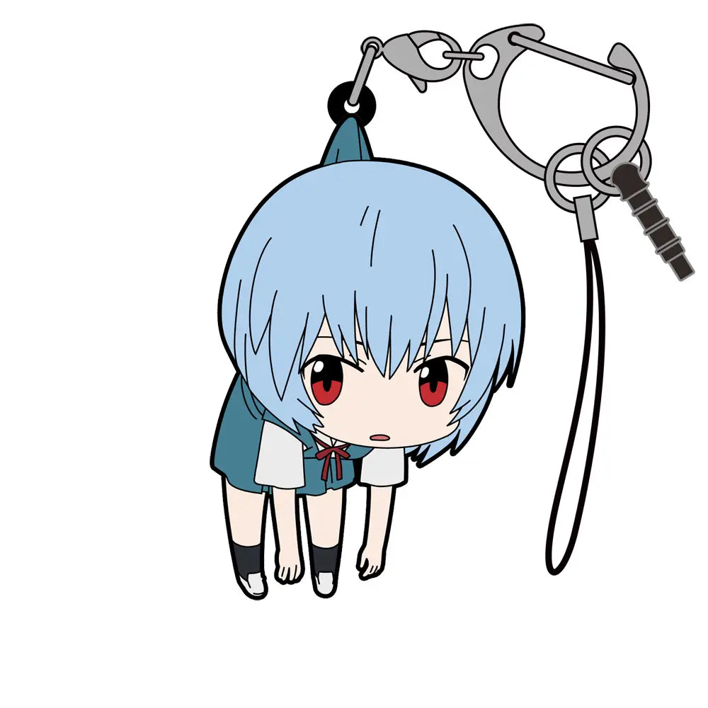 EVANGELION - REI AYANAMI UNIFORM VER. TSUMAMARE RUBBER KEYCHAIN