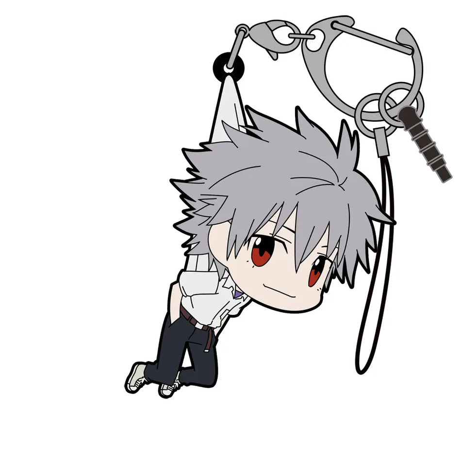 EVANGELION - NAGISA KAWORU UNIFORM VER. TSUMAMARE RUBBER KEYCHAIN