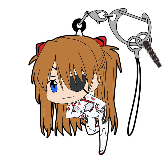 EVANGELION ASUKA LANGLEY WHITE PLUG SUIT VERSION TSUMAMARE RUBBER COSPA KEYCHAIN