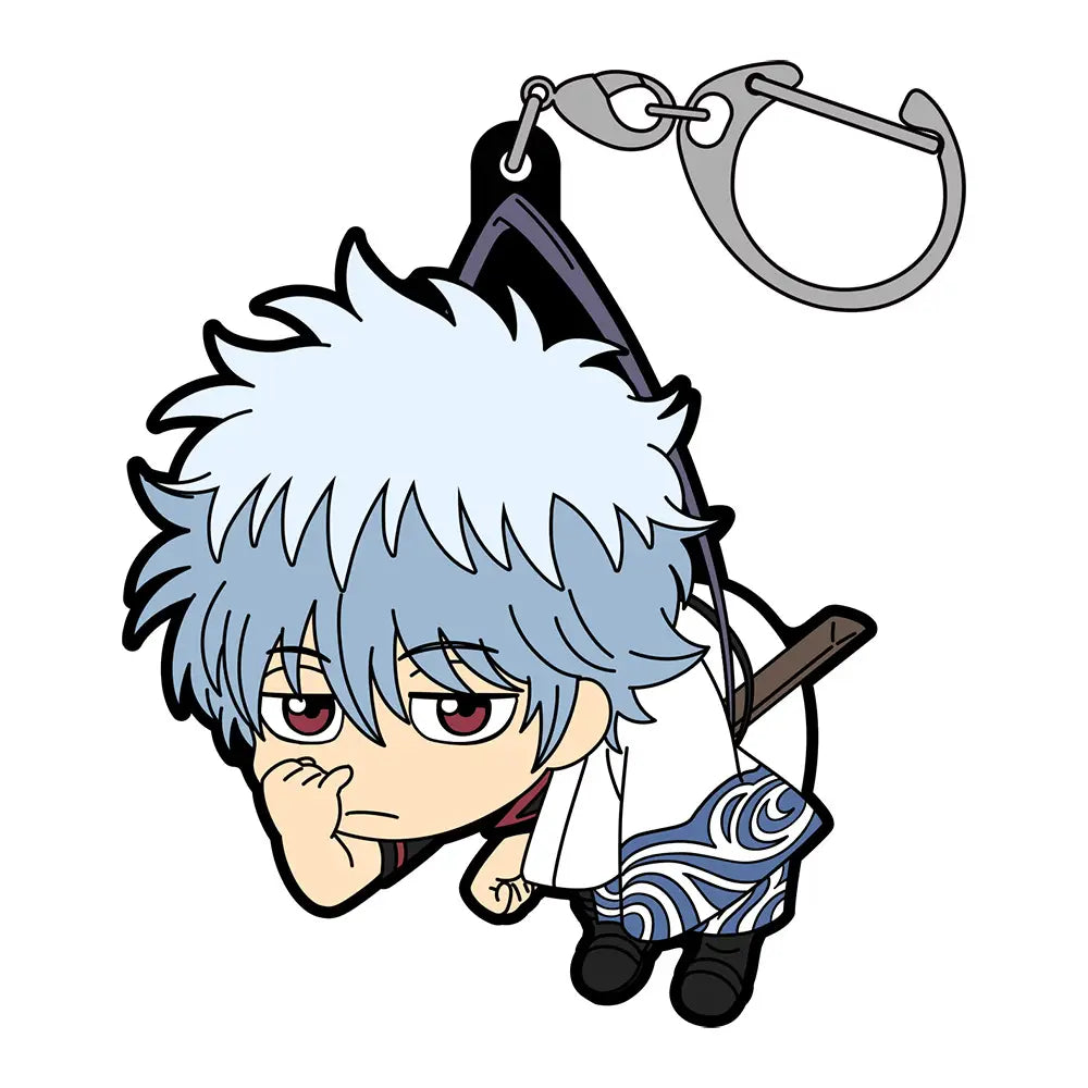 GINTAMA - GINTOKI SAKATA HANAHOJI VER. TSUMAMARE RUBBER KEYCHAIN