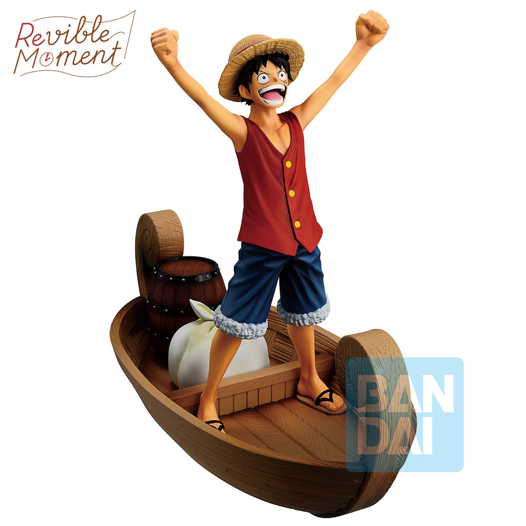 ONE PIECE - MONKEY D. LUFFY "I'M GOING TO BECOME THE KING OF THE PIRATES!!!!" REVIBLE MOMENT "MEMORIES OF ADVENTURE AND THE SHIPPING ROUTE THE FUTURE" ICHIBANSHO FIGURE