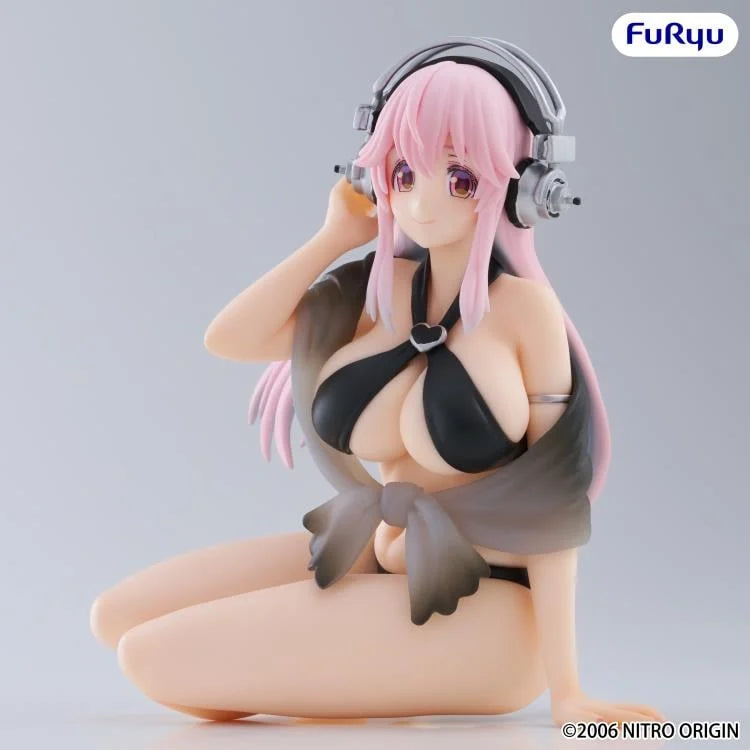 SUPER SONICO - NITROPLUS (SWIMSUIT BLACK COLOR VER.) NOODLE STOPPER FIGURE