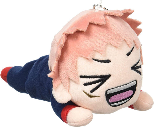 JUJUTSU KAISEN YUJI ITADORI SMILING LAYING KEYCHAIN PLUSH