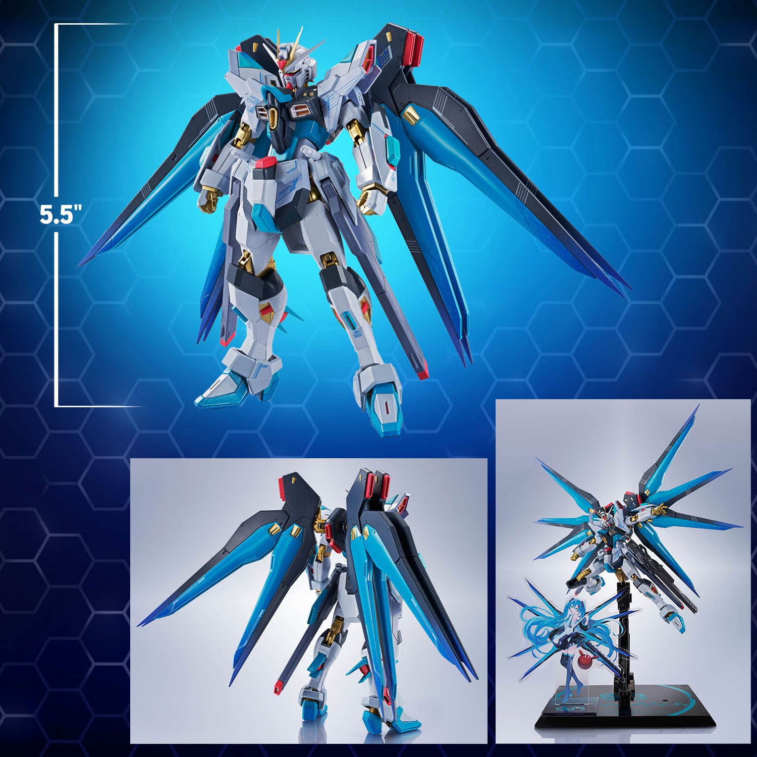 GUNDAM X HATSUNE MIKU - STRIKE FREEDOM TYPE II (HATSUNE MIKU VER.) <SIDE MS> TAMASHII NATIONS METAL ROBOT SPIRITS FIGURE